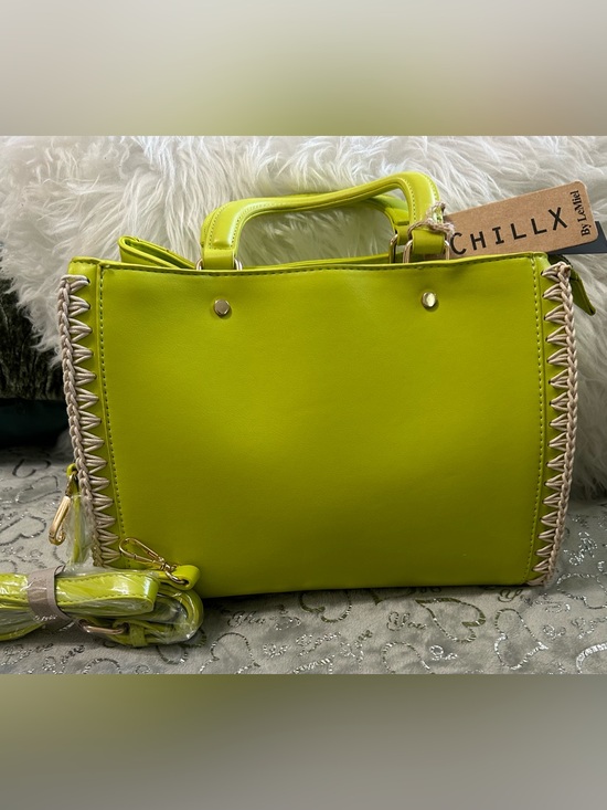 Le Miel Handbags - NWT Chillx by Le Miel, Medium, Lime Green, Soft Leather Tote Handbag